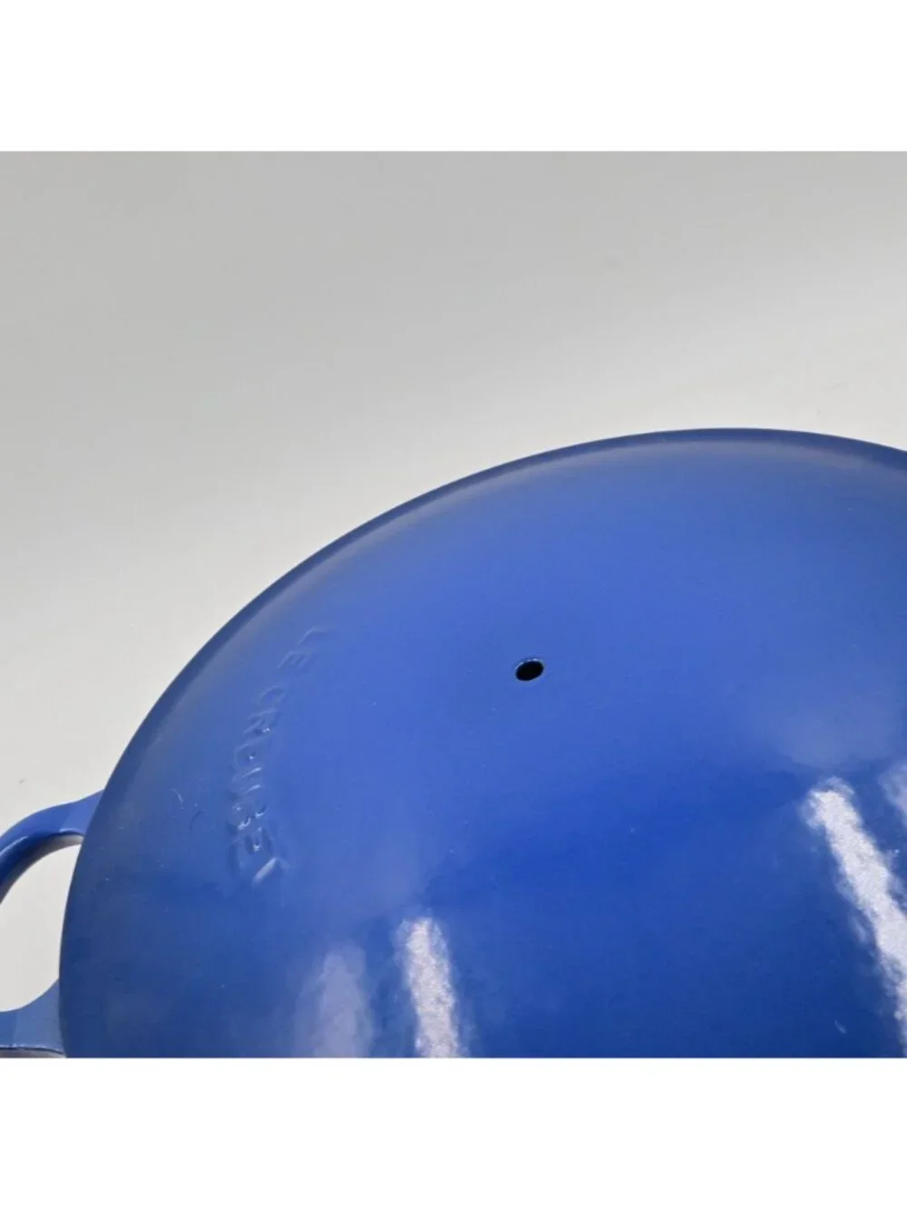 Le Creuset Enameled Cast Iron Blue Marmite Soup Pot Cookware Lid Screw Missing